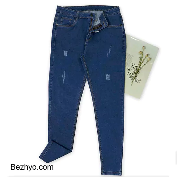 شلوار جین زنانه سایز بزرگ آبی