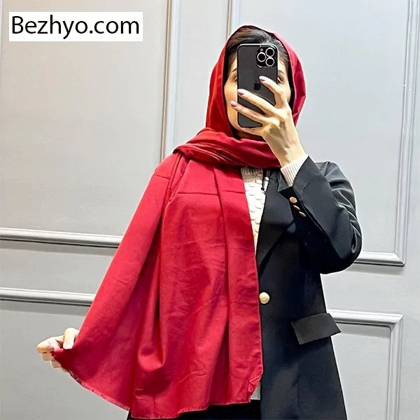 شال موهر ظریف ایرانی رنگ قرمز فوق العاده شیک